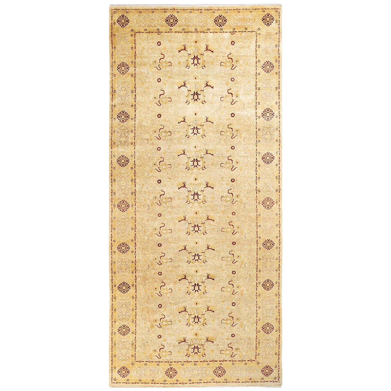 Mogul, One-of-a-Kind Hand-Knotted Runner, Ivory For Sale