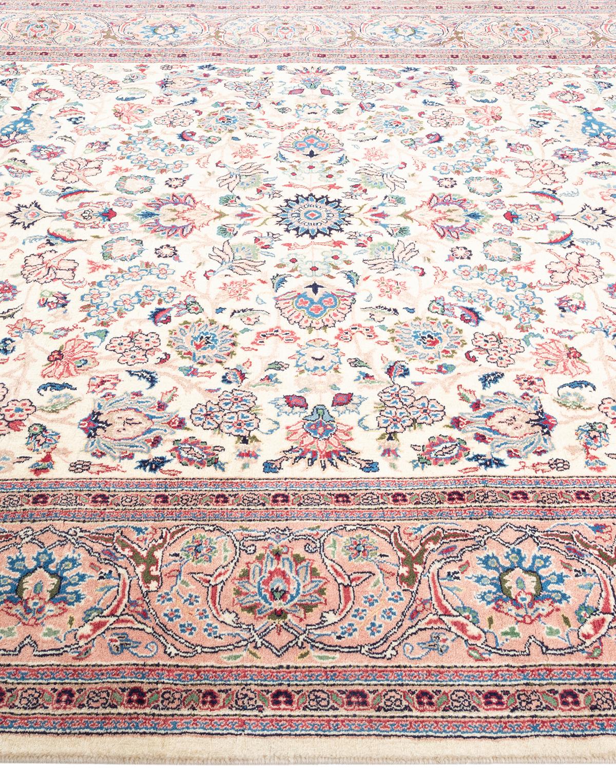 Mogul, One-of-a-Kind Hand-Knotted Runner, Ivory In New Condition For Sale In Norwalk, CT