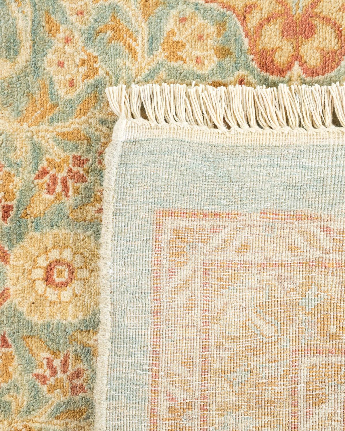 Mogul, One-of-a-Kind Hand-Knotted Runner, Light Blue In New Condition For Sale In Norwalk, CT