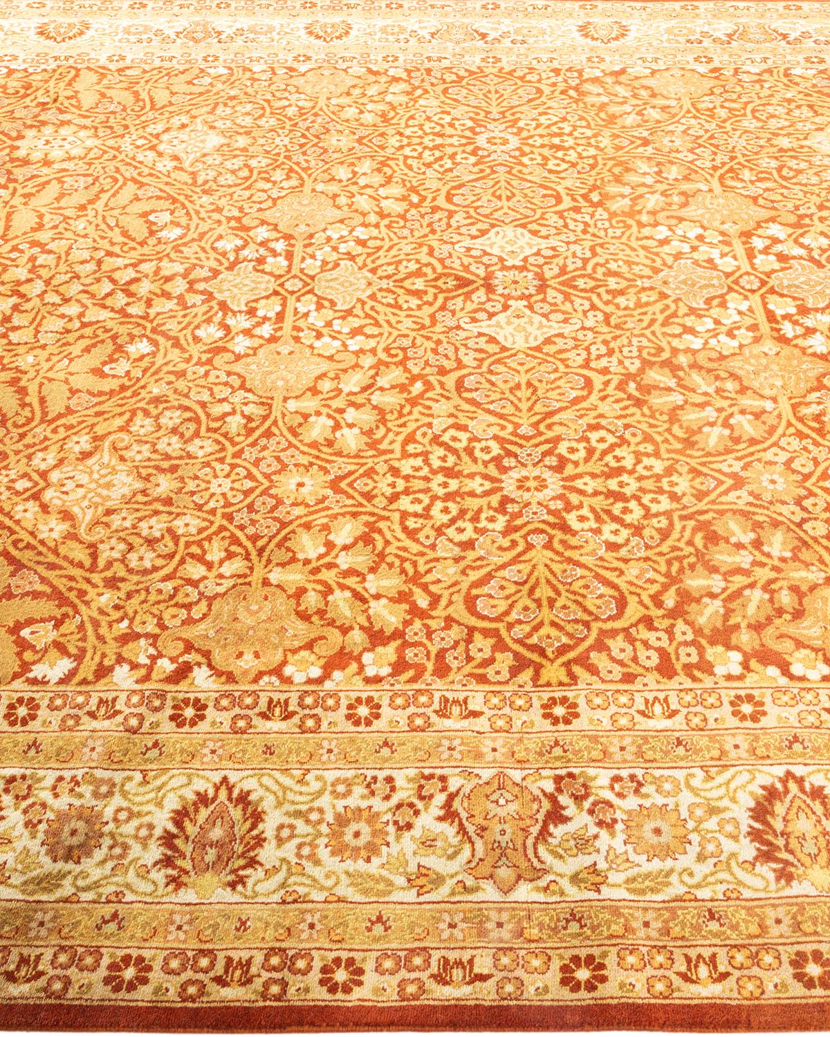 One-of-a-Kind Mogul Traditional Hand-Knotted Runner, Orange 6' 1