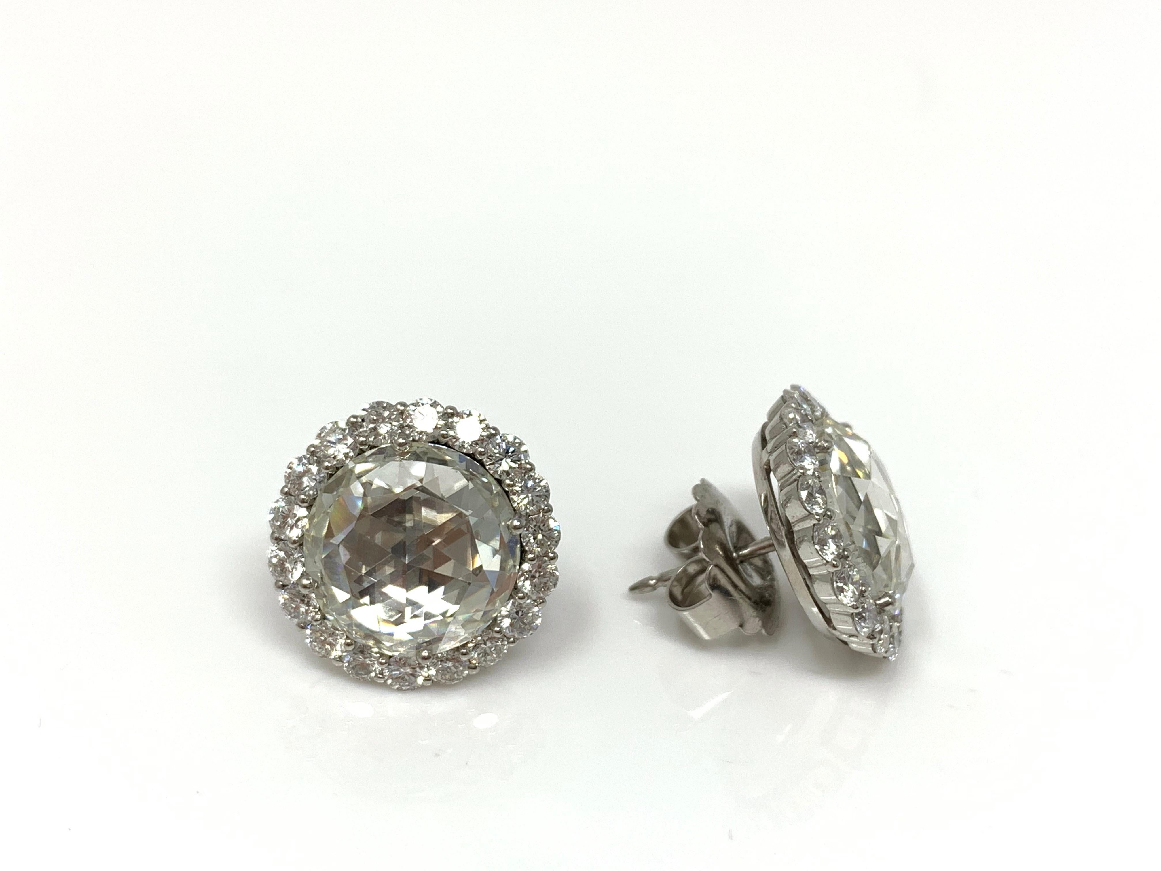 GIA Certified 10.07 Carat Rose Cut Diamond Earrings Studs In New Condition In New York, NY