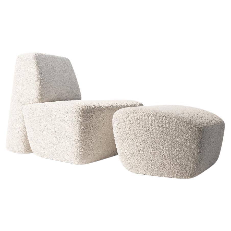 Mohai Armchair + Pouf For Sale