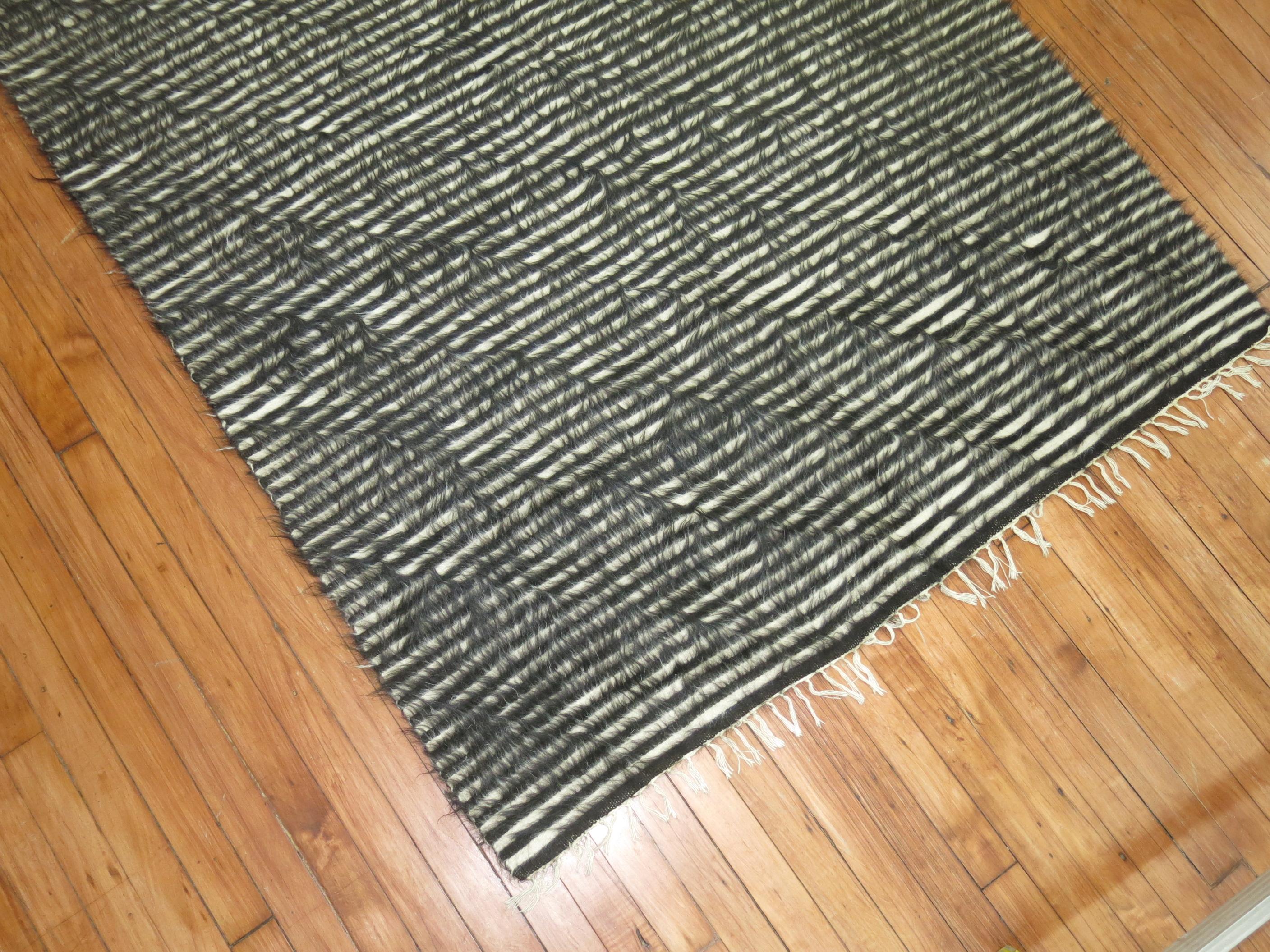 Mohair Angora Turkish Rug In Good Condition For Sale In New York, NY