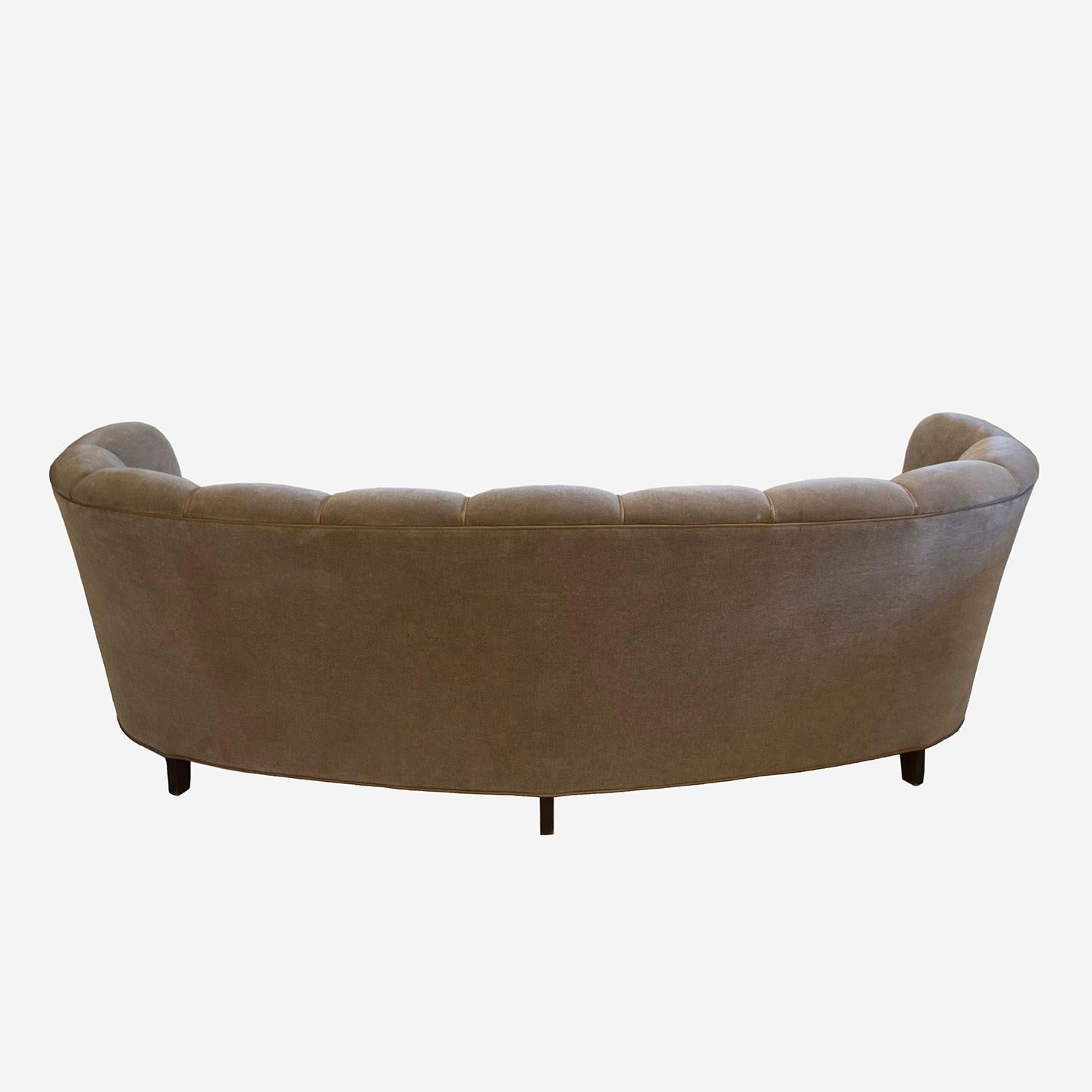 Mid-20th Century Mohair Art Deco Danish Banana Sofa