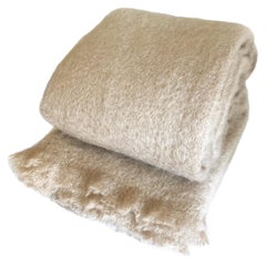 Mohair Blanket in Ecru Beige Cream, in Stock