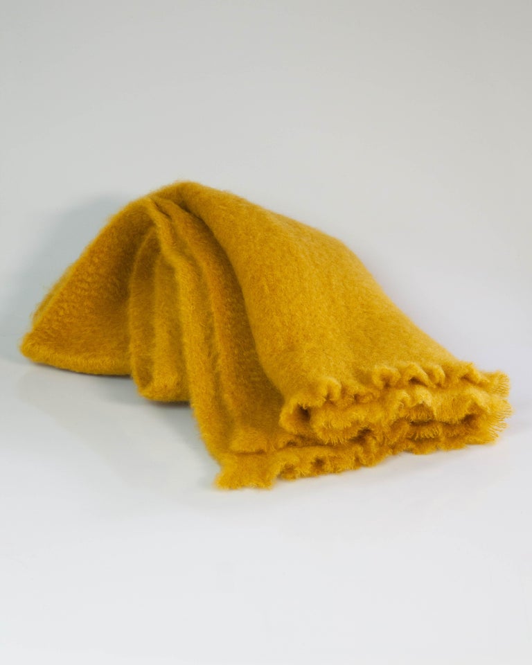 Mohair Blanket in Saffron Yellow, in Stock at 1stDibs