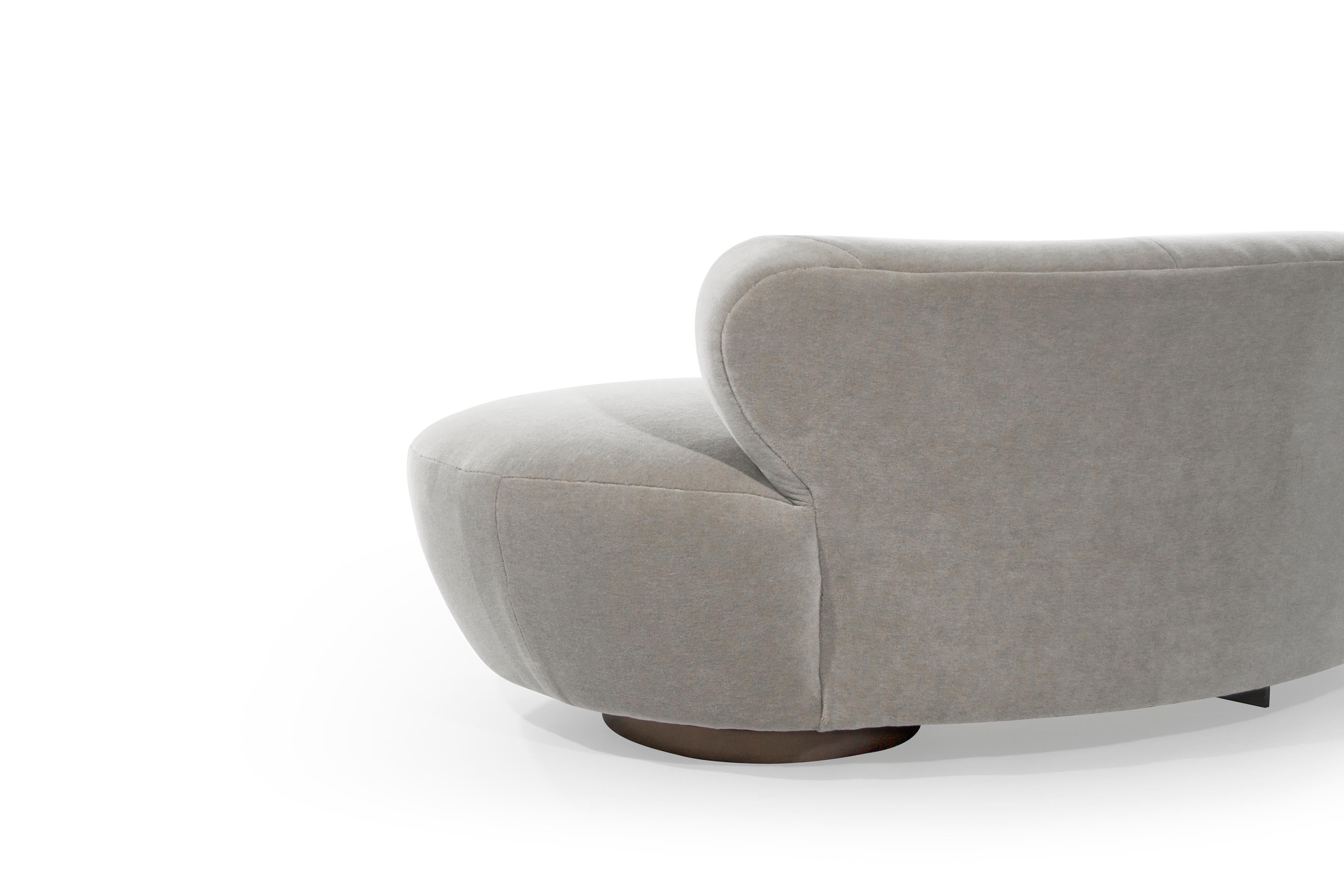 20th Century Mohair Cloud Sofa on Walnut Bases by Vladimir Kagan for Directional