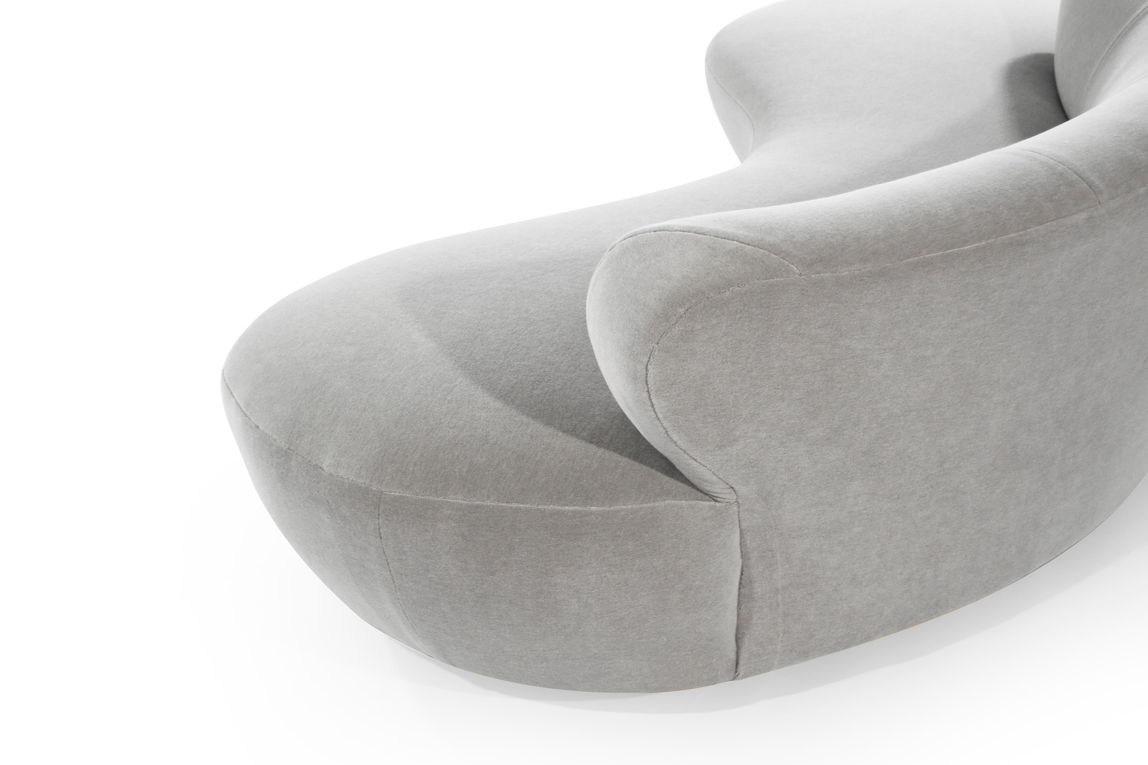 Mohair Cloud Sofa on Walnut Bases by Vladimir Kagan for Directional 1