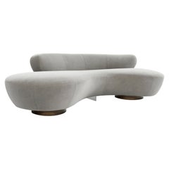 Mohair Cloud Sofa on Walnut Bases by Vladimir Kagan for Directional