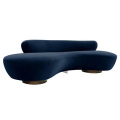 Mohair Cloud Sofa on Walnut Bases by Vladimir Kagan for Directional