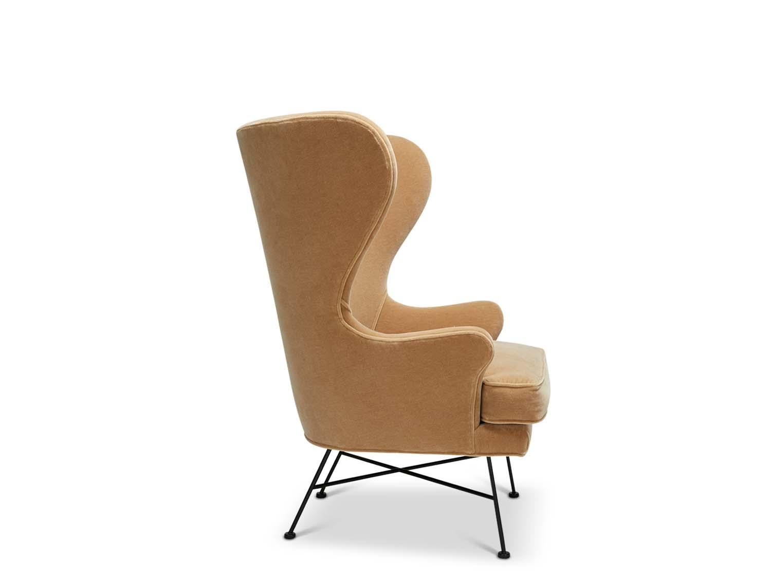 Mohair Highland Ohrensessel von Lawson-Fenning (Moderne der Mitte des Jahrhunderts) im Angebot