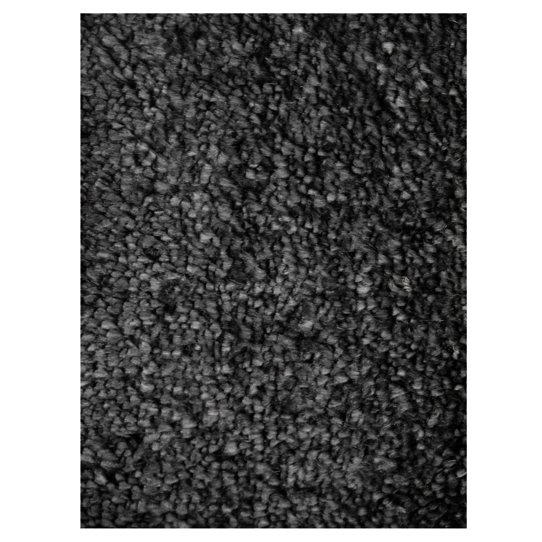 Mohair Luxury Rug Hand Knotted in Charcoal Black by Djoharian Collection 