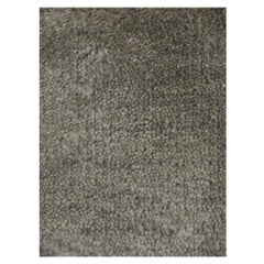 Mohair Luxury Rug Hand Knotted in Silver Gray by Djoharian Collection