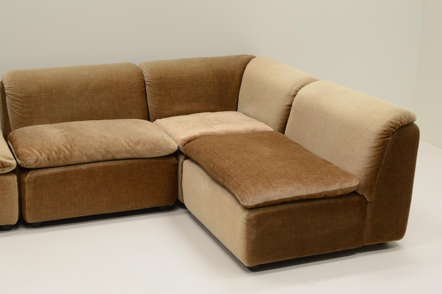 Late 20th Century Mohair modular sofa, 1970s Germany.  For Sale