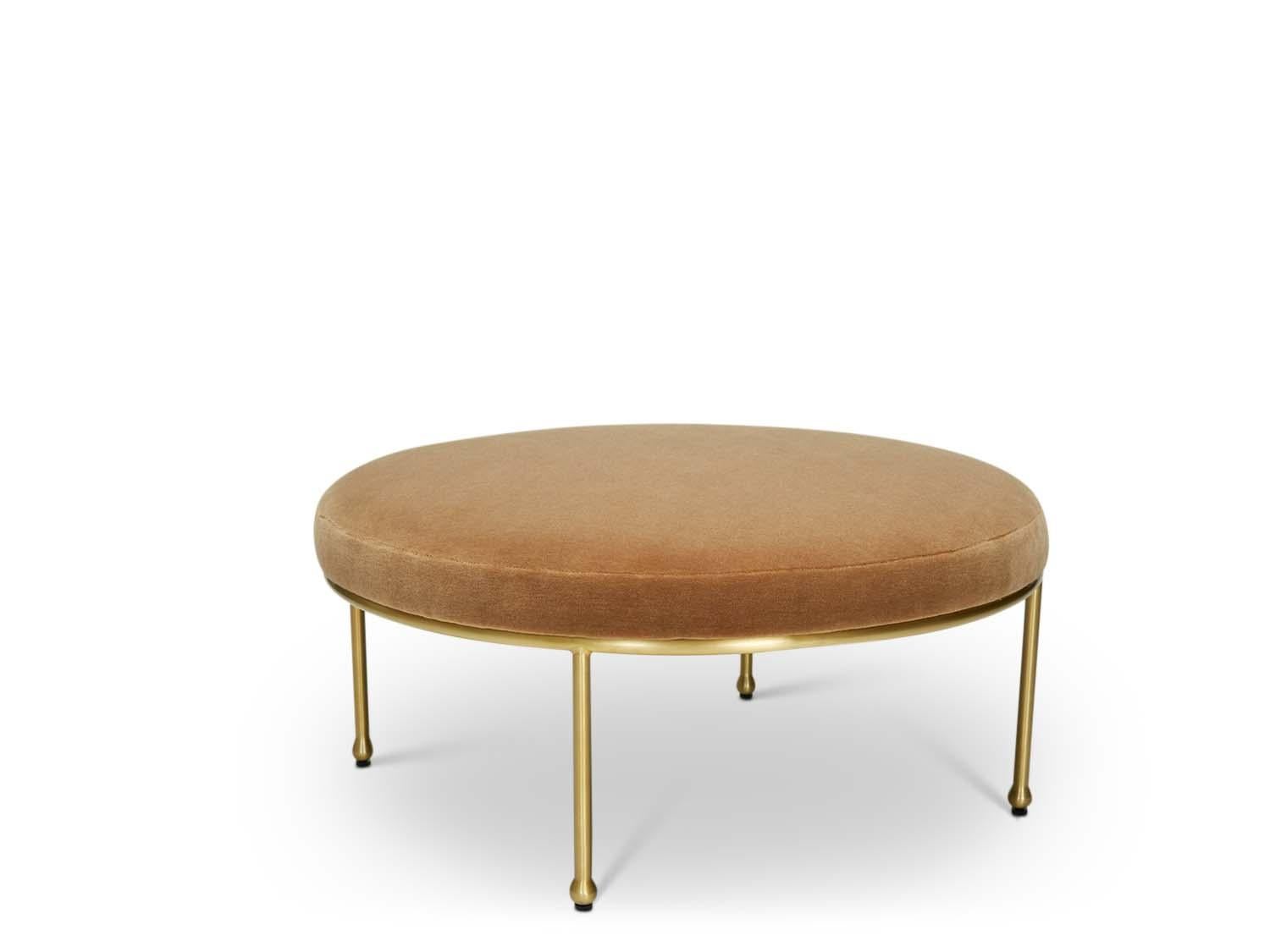 The Orsini Ottoman features a brushed brass base with cap feet and an upholstered seat. 

The Lawson-Fenning Collection is designed and handmade in Los Angeles, California. Reach out to discover what options are currently in stock.