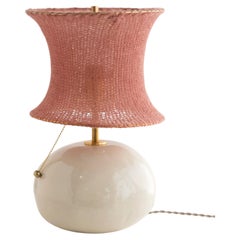 Mohair Pebble Lamp, Porcelain and Mohair, Contemporary Design, New