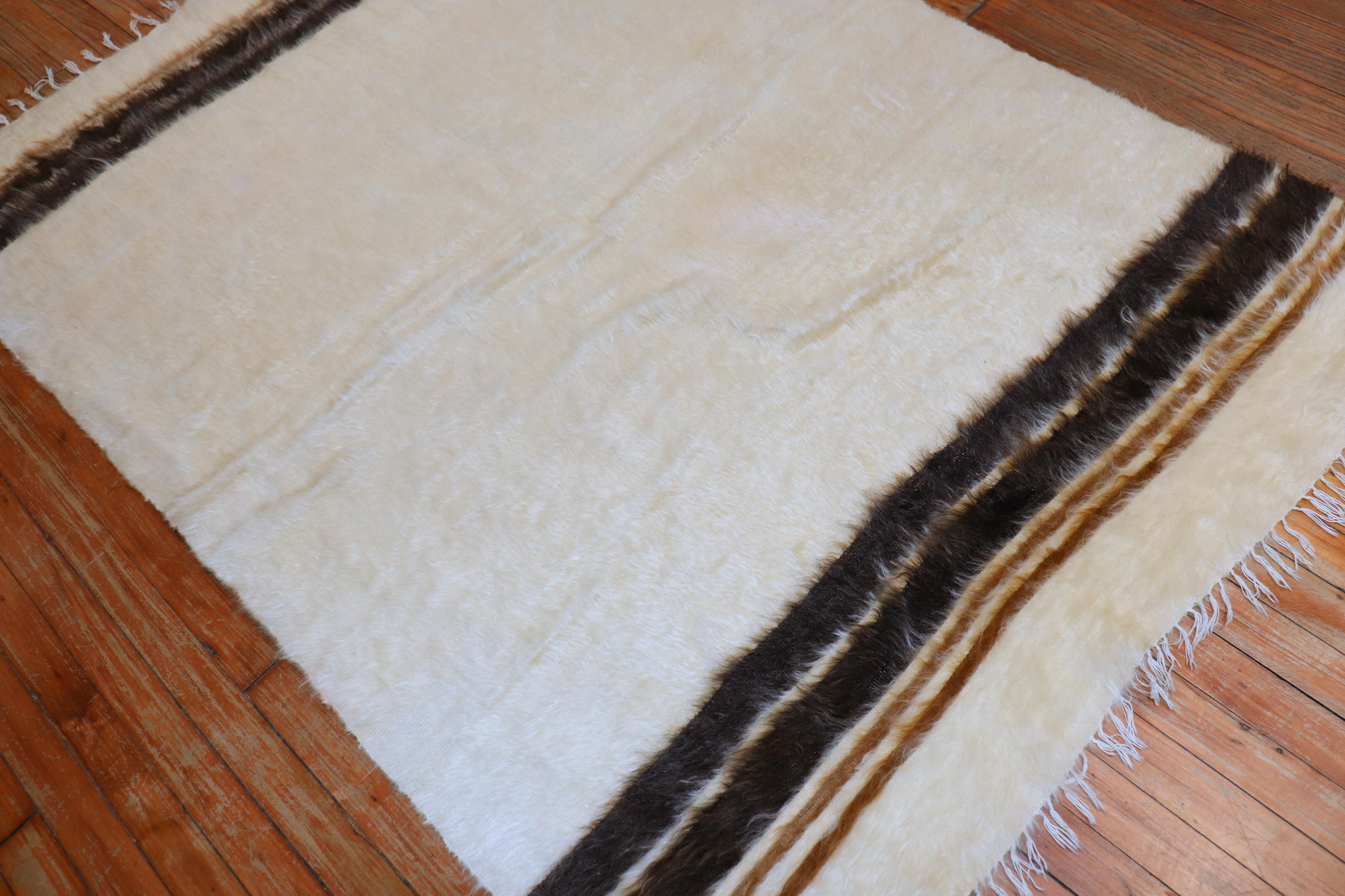 Hand-Knotted Mohair Rug For Sale