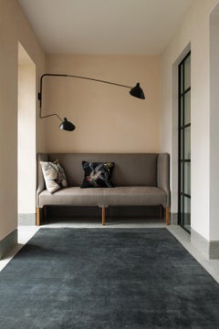 Mohair Schiefer handgeknüpft 10x8 Teppich aus Wolle von The Rug Company