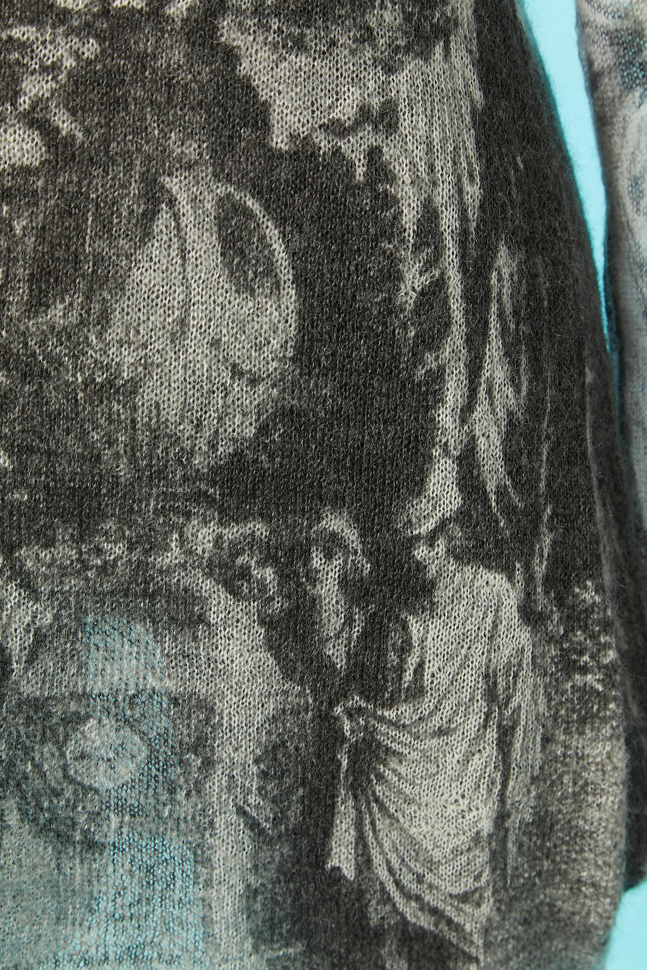 Mohair sweater with XVIII century painting print Roberto Cavalli  In Excellent Condition For Sale In Saint-Ouen-Sur-Seine, FR