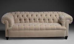 Mohair Velvet Chesterfield Sofa, England 1870
