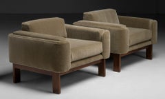 Mohair Velvet Lounge Chairs, America 1975