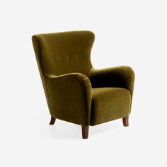 Mohair Velvet Sampo Wing Chair from Dagmar
