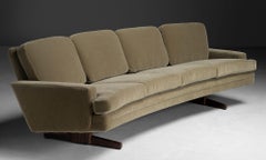 Mohair Velvet Sofa, Denmark 1950