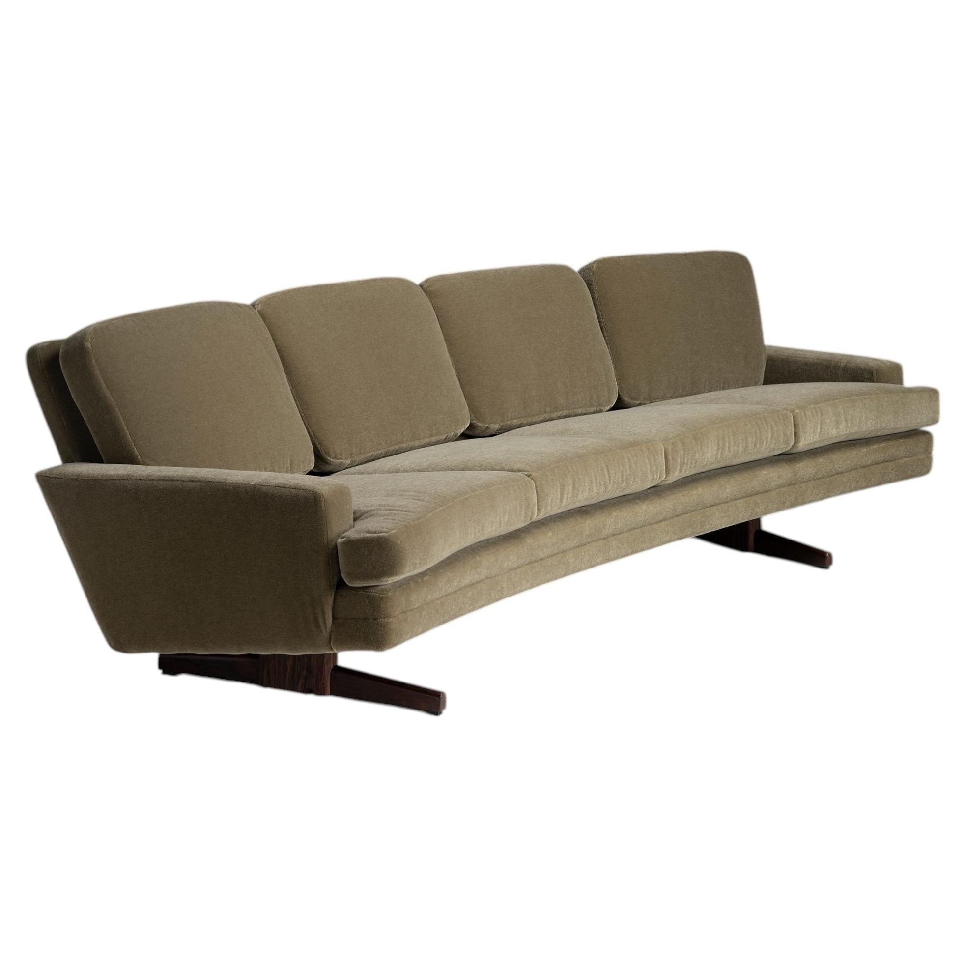 Mohair Velvet Sofa, Denmark 1950