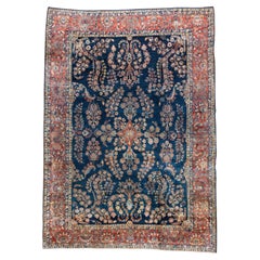 Mohajeran Sarouk with a Deep Navy Field, Rust Border and All Over Design c.1920