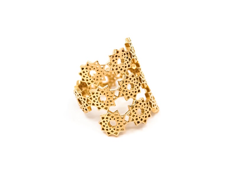 For Sale:  Arabesque Deco Andalusian Style Ring in 18kt Gold  2