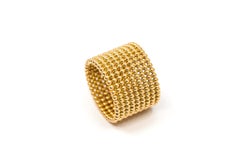 Mesh Band Ring in 18kt Gold by Mohamad Kamra