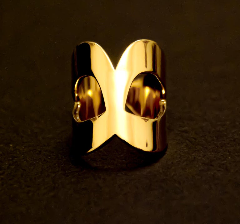 Customizable Mask Ring in 18kt Gold by Mohamad Kamra For Sale