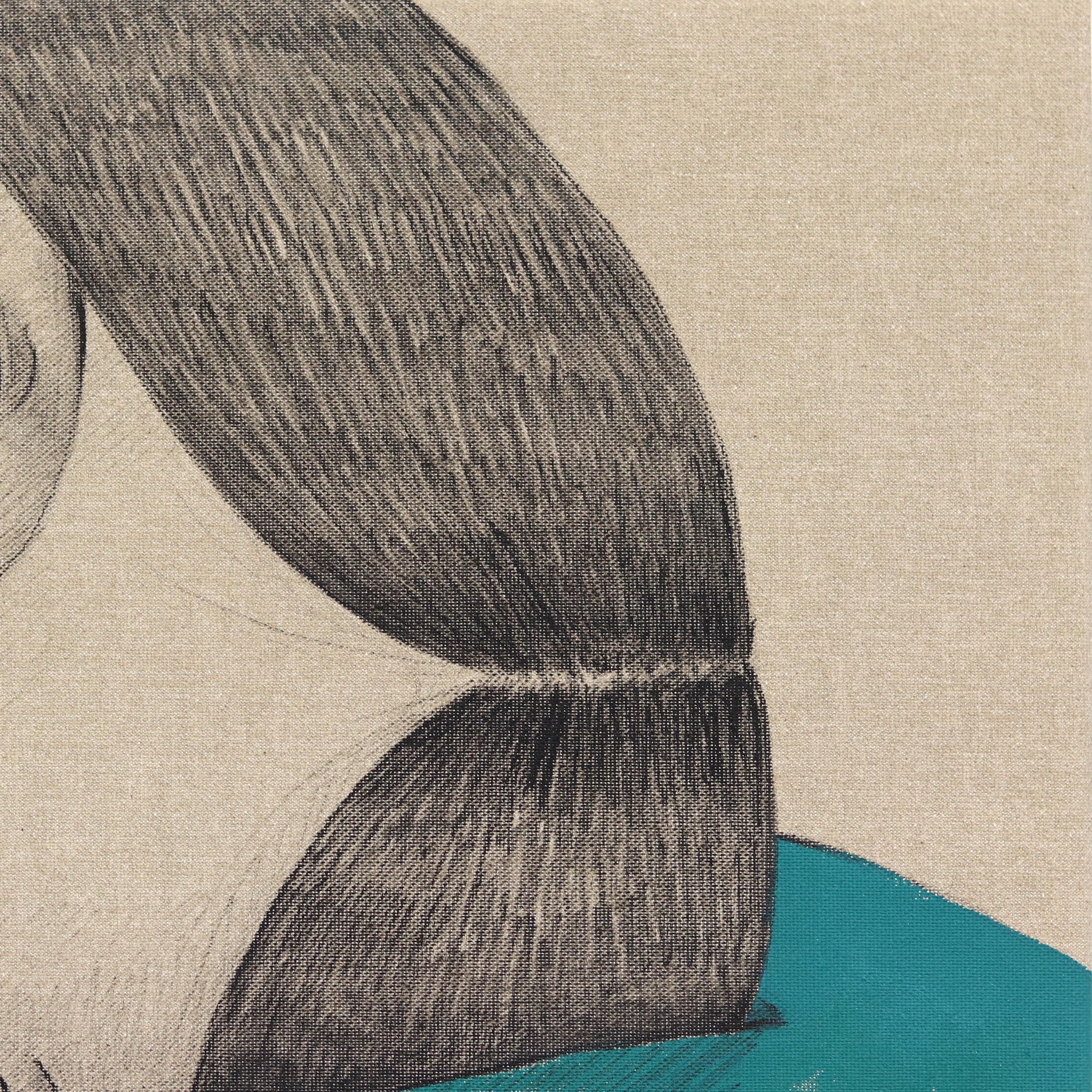 La mujer de mis sueños II - Retrato figurativo original sobre lienzo en venta 2