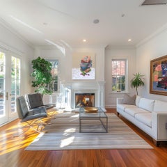 Looking at the Swallow Birds - Large Original Painting on Canvas