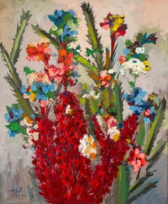 "Cactus 8" Oil Painting 47" x 39" inch by Mohamed Abla