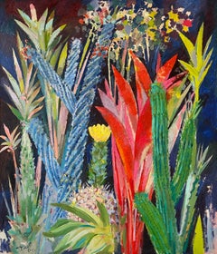 "Cactus Bouquet" Oil Painting 55" x 47" inch by Mohamed Abla