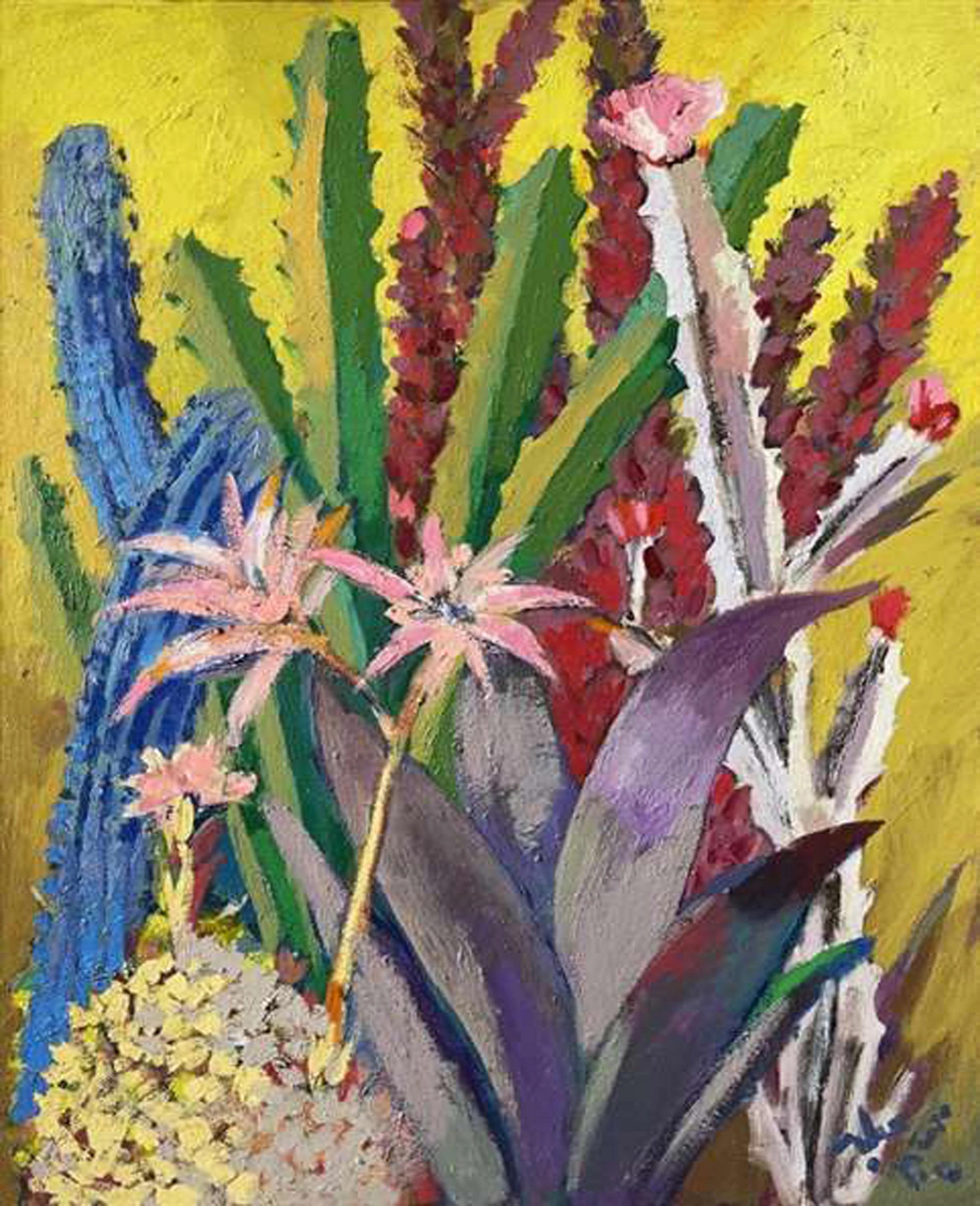 "Cactus in Yellow" Oil Painting 31.5" x 24" inch by Mohamed Abla

Mohamed Abla was born in Mansoura (North of Egypt) in 1953. There he spent his childhood and finished school. In 1973 he moved to Alexandria to start a five-year art study at the