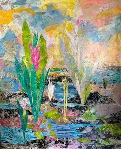 „Marshlands“ Gemälde 63“ x 55“ Zoll von Mohamed Abla