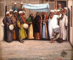 « Wedding Ceremony in Tebriz », huile sur toile du XIXe siècle par Mohamed Ali Naqash
