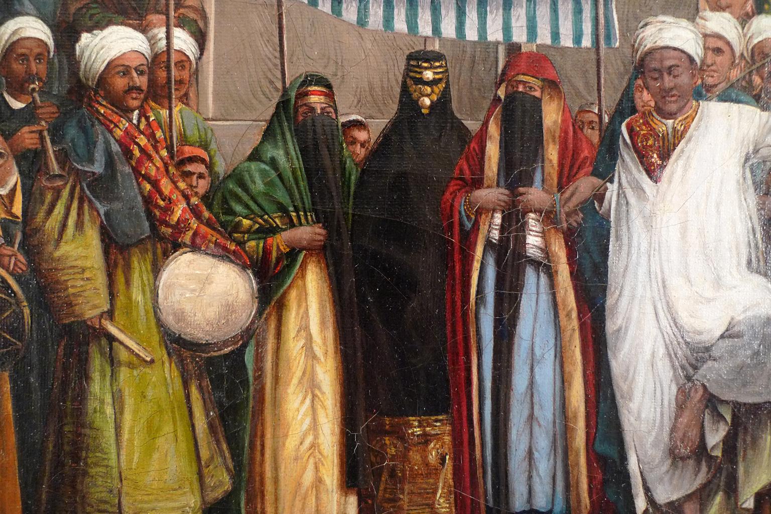 « Wedding Ceremony in Tebriz », huile sur toile du XIXe siècle par Mohamed Ali Naqash en vente 2