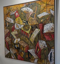 "Community" Abstract Painting 59" x 55" inch by Mohamed Hussein