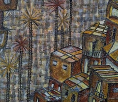 „Favela I“, Gemälde 17" x 20" Zoll von Mohamed Hussein