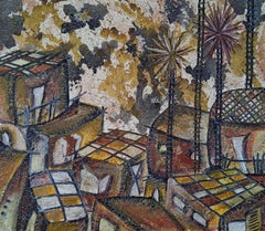 "Favela III" Pintura 18" x 20" pulgadas por Mohamed Hussein