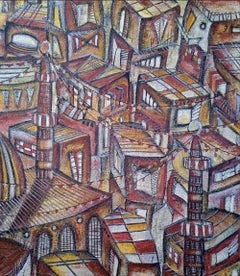 "Minarete" Pintura 43" x 37" pulgadas por Mohamed Hussein