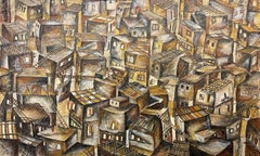 "Rooftops" Painting 47" x 79" inch by Mohamed Hussein