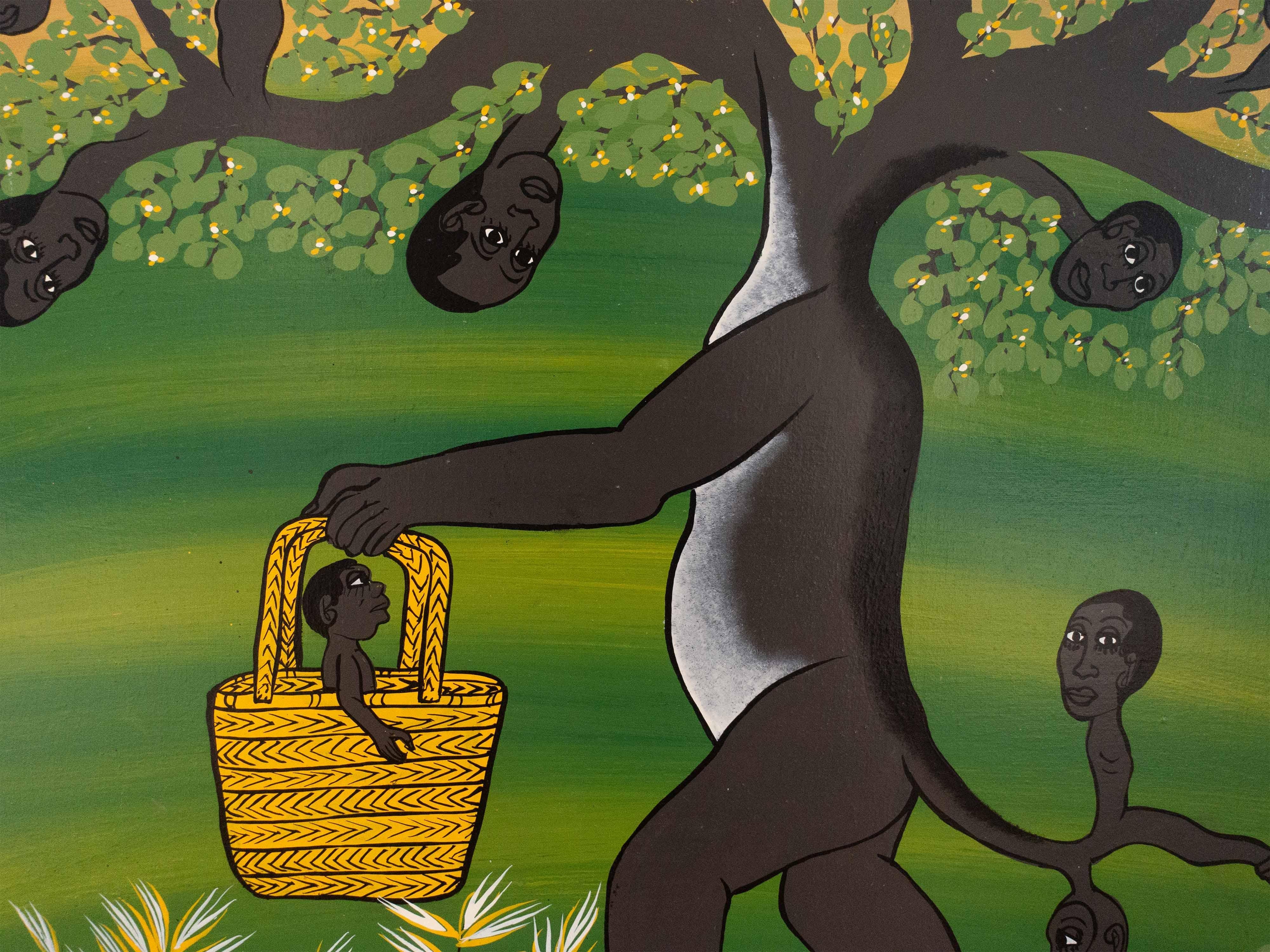 Ohne Titel, Tinga tinga, Afrikanische Kunst, Figurative Kunst, Surrealismus – Painting von Mohamed Wasia Charinda