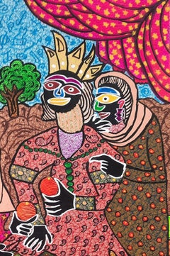 Court of Qajar Kings Mohammad Ariyaei Contemporary Iranian art painting