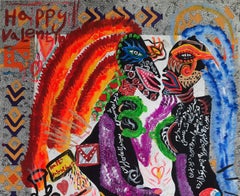 Happy Valentine Mohammad Ariyaei 21st Century art Iranian outsider painting love