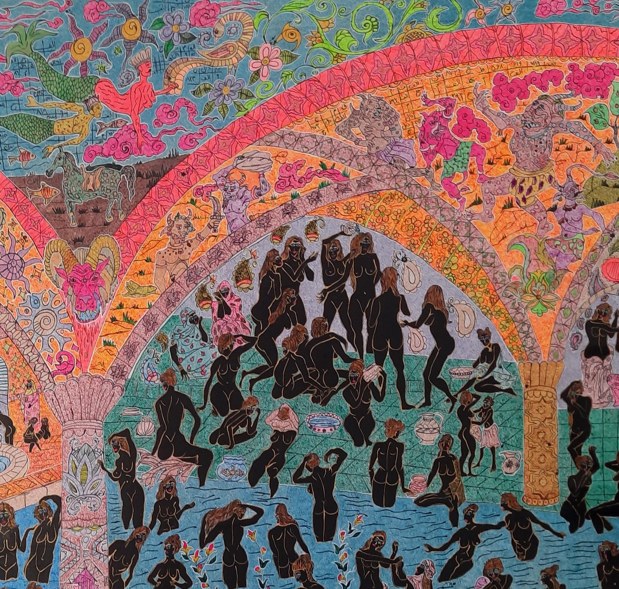 Iranische Dienerinnen und ihre Fantasiewelt Mohammad Ariyaei Zeitgenössische Kunst Frauen im Angebot 4