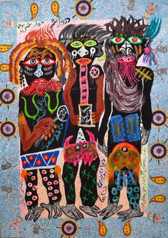 Il mondo parallelo di Jins Mohammad Ariyaei 21° secolo Arte outsider iraniana pittura